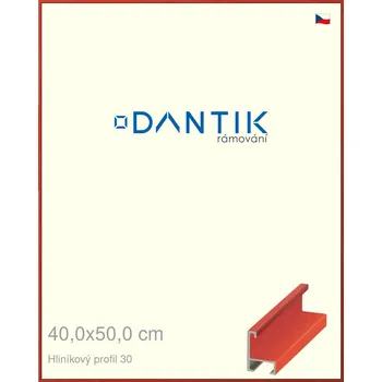 Rám na obraz DANTIK rámeček 40x50 | ALU profil 6030 Dýha barevná červená třešeň (Sklo Čiré) (Vyrobeno s láskou u nás v DANTIKU)