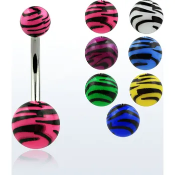 Piercing Piercingate Piercing do pupíku PBK00194 - Barva/Motiv: Růžová, Délka tyčky: 10 mm, Průměr tyčky: 1,6 mm