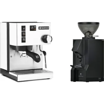 Kávovar Rancilio Silvia BC, white + Eureka Mignon Manuale, BL black
