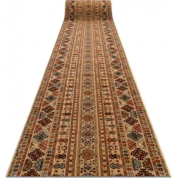 Koberec Makro Abra Běhoun vlněný KESHAN 7684/53555 béžový terakota hnědý Šíře: 90 cm