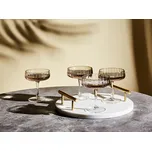 Sada 4 sklenic na šampaňské z šedého průhledného foukaného skla o objemu 170 ml Beliani