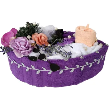 Bytová dekorace Veratex Textilní dort fialová růže