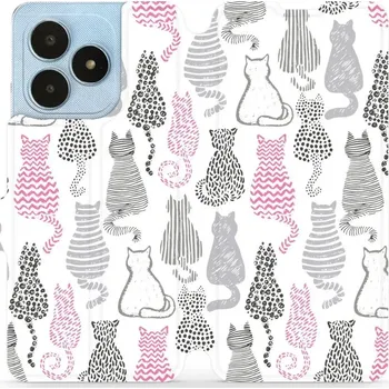 Pouzdro na mobilní telefon Flipové pouzdro Mobiwear - Realme Note 50 - MX01S Kočičí zádíčka (Knížkové flip pouzdro, obal, kryt na mobil Realme Note 50 - MX01S Kočičí zádíčka, materiál Umělá kůže + TPU - ochrana 360°, stojánek, silikonová vanička, magnetické zavírání)