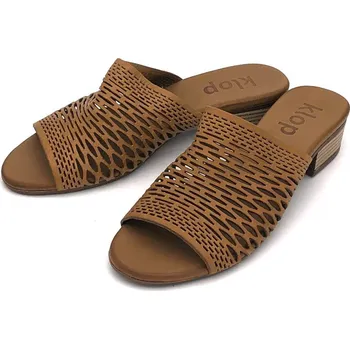 Dámské pantofle Dámské kožené pantofle 130-SB-03-04 Klop hnědá Barva: hnědá, Velikost: 38