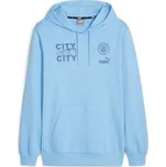 Pánská mikina Puma MANCHESTER FOOTBALLCORE GRAPHIC HOODIE XXL Světle modrá, Modrá