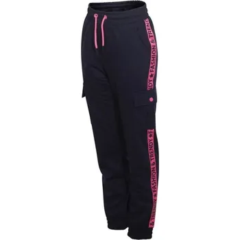 Dívčí tepláky Lewro MERIL 128/134 Tmavě modrá, Růžová