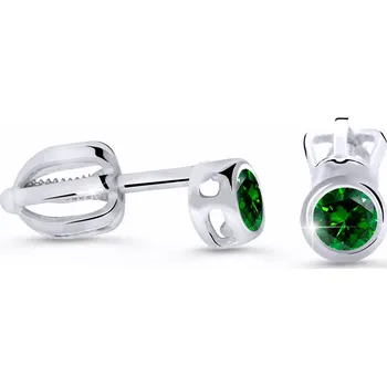 Náušnice Cutie Diamonds Drobné náušnice z bílého zlata se smaragdy DZ62231-30-SM-X-2 + 2 měsíce na vrácení zboží