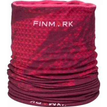 Nákrčník Multifunkční šátek Finmark MULTIFUNCTIONAL SCARF WITH FLEECE UNI Červená, Růžová, Bílá