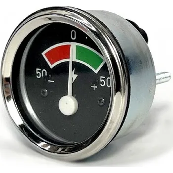 Ampérmetr +/- 50A chromovaný rámeček