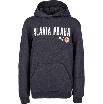 Chlapecká mikina Chlapecká mikina Puma SLAVIA PRAGUE GRAPHIC HODDEE 140 Tmavě šedá, Bílá, Červená