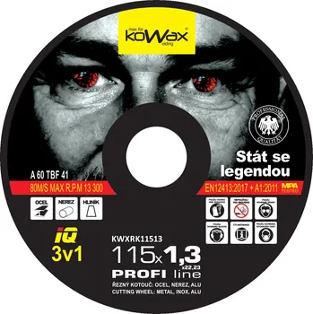 Řezný kotouč Řezný kotouč KOWAX IQ 3v1 115x1,3