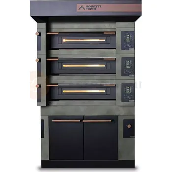 Pec na pizzu Tříkomorová pec S105 Icon s digestoří a kynárnou se zvlhčením H=700 mm | MORETTI FORNI, MFSI105TLH