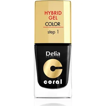 DELIA COSMETICS Coral Hybrid gel lak na nehty 26 černá 11ml