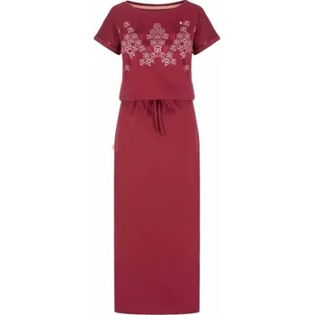 Dámské šaty Dámské šaty LOAP BAJLA XS Vínová, Bílá