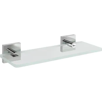 Policová skříň Sapho X-SQUARE skleněná police 200mm, chrom/čiré sklo