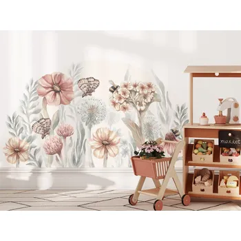 Samolepící dekorace Pastelowe Love Nálepka na zeď - Divoké květy