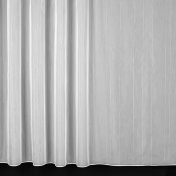Záclona Voálová záclona NOVARA 50705/03, pršíčko s proužkem, s olůvkem, bílá, výška 140cm ( v metráži)