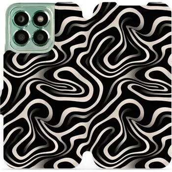 Pouzdro na mobilní telefon Flipové pouzdro Mobiwear - Honor X8b - VA63S Vlnky a linky (Knížkové flip pouzdro, obal, kryt na mobil Honor X8b - VA63S Vlnky a linky, materiál Umělá kůže + TPU - ochrana 360°, stojánek, silikonová vanička, magnetické zavírání)