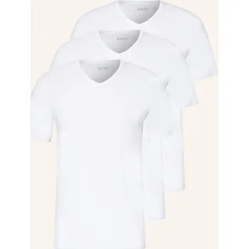 Boss Trička S Výstřihem Do V, 3 Kusy V Balení, bílá