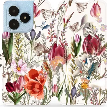 Pouzdro na mobilní telefon Flipové pouzdro Mobiwear - Realme Note 50 - MP01S Rozkvetlá louka (Knížkové flip pouzdro, obal, kryt na mobil Realme Note 50 - MP01S Rozkvetlá louka, materiál Umělá kůže + TPU - ochrana 360°, stojánek, silikonová vanička, magnetické zavírání)