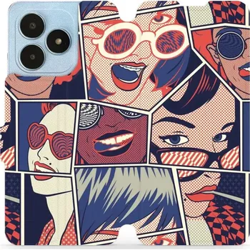 Pouzdro na mobilní telefon Flipové pouzdro Mobiwear - Realme Note 50 - VP18P Komiks (Knížkové flip pouzdro, obal, kryt na mobil Realme Note 50 - VP18P Komiks, materiál Umělá kůže + TPU - ochrana 360°, stojánek, silikonová vanička, magnetické zavírání)