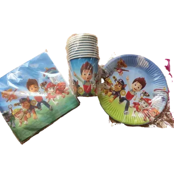 Party nádobí Kelímky, talířky, ubrousky Tlapková patrola 24ks