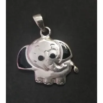 Přívěsek Slůně s černýma ušima - stříbrný přívěsek