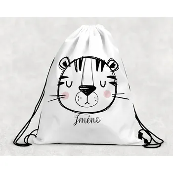 Dětský batoh Domovi Taška na přezůvky se jménem s tygrem 30 x 39,5 cm