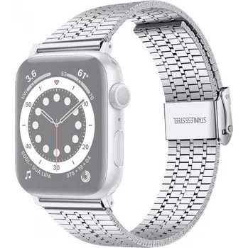 Řemínek na hodinky Široký řemínek z nerezové oceli pro Apple Watch Ultra 49mm / 46mm / 45mm / 44mm / 42mm - stříbrný