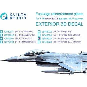 Plastikový model 1/48 F-16 block 30/32 reinforcement plates (HAS)