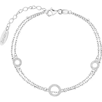 Náramek Stříbrný náramek se zirkony - kroužky, kuličky - AP537-6810