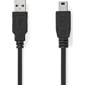 Datový kabel NEDIS USB kabel | USB 2.0 | USB-A Zástrčka | USB Mini-B 5 pinů Zástrčka | 480 Mbps | Poniklované | 1.00 m | Kulatý | PVC | Černá | Box