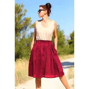 Dámská sukně Lotika Autorská česká sukně Lotika ze 100% lnu Premium quality 1037136