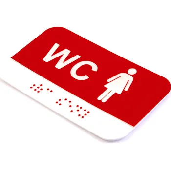 Samolepící etiketa CEDULKA NA DVEŘE PRO NEVIDOMÉ (Braillovo písmo) - WC ženy - 100x60 mm
