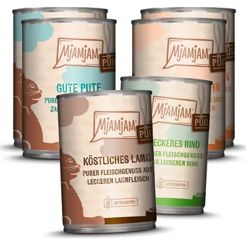 Krmivo pro kočku MjAMjAM Mixpaket V Čistý požitek z masa 6 × 400 g 24x400g