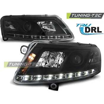 Přední světlomet SVĚTLOMETY TRUE DRL černý pro AUDI A6 C6 04.04-08