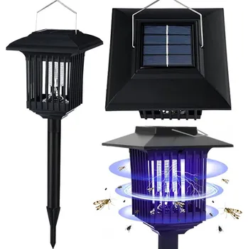 Stojací lampa Bluegarden, LED solární lampa proti hmyzu 15x15x27 cm J-22, černá, OGR-02107