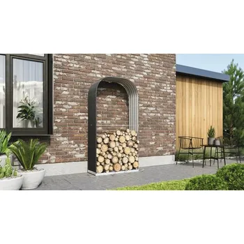 Dřevník Přístřešek na dřevo Vitavia Ardor 401 vysoký 99 x 40 x 200 cm plechový šedý