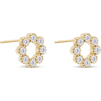 Náušnice biju Pozlacené náušnice 14k kytička se zirkony 1003183