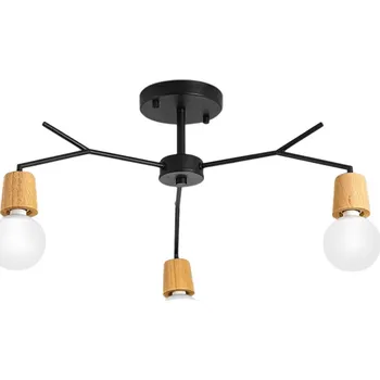 Toolight - Závěsné 3-ramenné svítidlo 3xE27 APP693-3C, černá-hnědá, OSW-05463