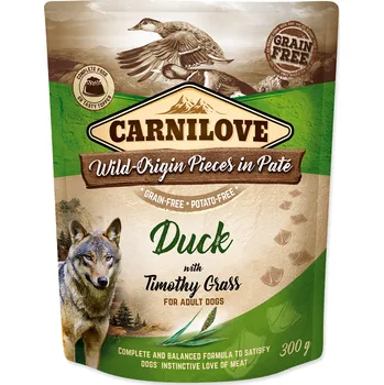 Krmivo pro psa 12ks Carnilove Dog Pouch Paté Duck with Timothy Grass 300g