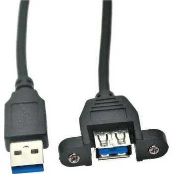 Datový kabel Kabel 3.0 USB-A female na USB-A male 80 cm, prodloužení, panelový