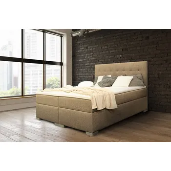 Postel Boxspring Silver - béžová 180x200, Topper: Ne