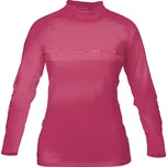 Tričko dámské PADDLEBOARDING DARK PINK lycra dlouhý rukáv - velikost: L