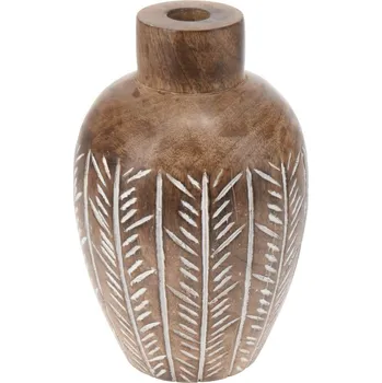 Váza Váza z mangového dřeva Nyela, 11 x 18 cm, hnědá