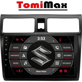 Autorádio TomiMax Suzuki Swift Android 14 autorádio s WIFI, GPS, USB, BT HW výbava: 4 Core 2GB+32GB LOW - Model auta: Suzuki Swift 2005-2010, Velikost obrazovky: Dotyková obrazovka: 10,1"