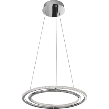 Nova Luce Jemné závěsné svítidlo Livorno poseté LED krystaly - pr. 450 x 1200 mm, 29 W, 2010 lm, chrom, dva prstence NV 8107402