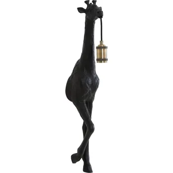 Stojací lampa Černá antik nástěnná lampa žirafa Giraffe - 24*12*75 cm / E27