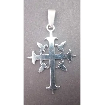 Přívěsek Kříž zajímavě zdobený - ocelový přívěsek