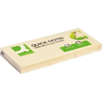 Samolepící bloček Recyklovaný bloček Q-Connect 38 x 51 mm,žlutý, 3ks